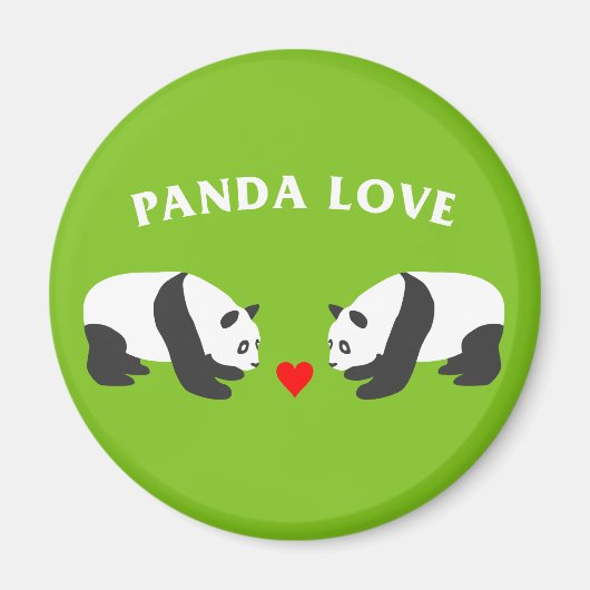 Panda Liebe (grün) Magnet (Vorne)