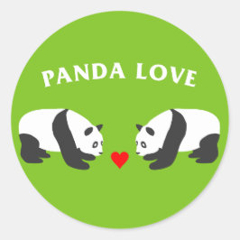 Panda Liebe (grün) Runder Aufkleber