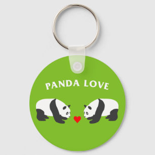 Panda Liebe (grün) Schlüsselanhänger