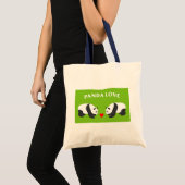 Panda Liebe (grün) Tragetasche (Vorderseite (Produkt))
