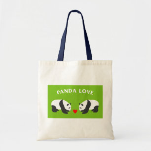 Panda Liebe (grün) Tragetasche