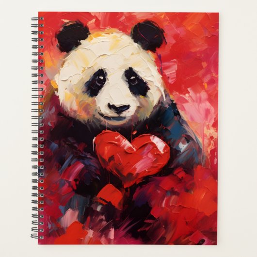 Panda Liebe Herz Planer (Vorderseite)
