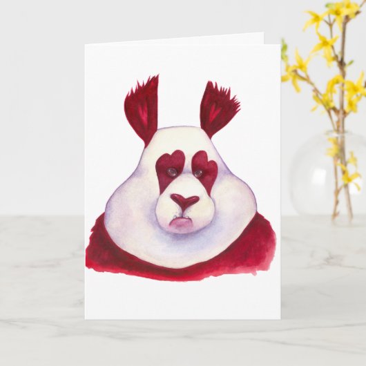 Panda Liebe! Karte (Gelbe Blume)