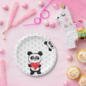 Panda-Liebe, Kawaii, Pastellfarben Pappteller (Party)