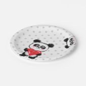 Panda-Liebe, Kawaii, Pastellfarben Pappteller (Schrägansicht)