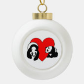 Panda-Liebe Keramik Kugel-Ornament (Vorderseite)