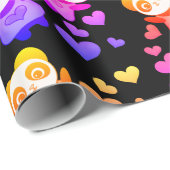 Panda Liebe Kosmischer Weltraum Regenbogenherz Geschenkpapier (Rolleneckpunkt)