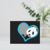 Panda Liebe. Neonlicht. Postkarte (Stehend Vorderseite)