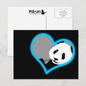 Panda Liebe. Neonlicht. Postkarte (Vorne/Hinten)