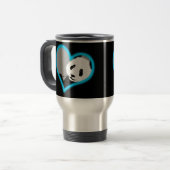 Panda Liebe. Neonlicht. Reisebecher (Vorderseite Links)