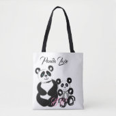 Panda-Liebe personalisiert Tasche (Vorderseite)