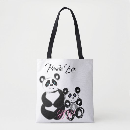 Panda-Liebe personalisiert Tasche (Vorderseite)