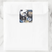 Panda-Liebe Quadratischer Aufkleber (Tasche)