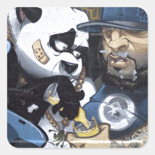 Panda-Liebe Quadratischer Aufkleber
