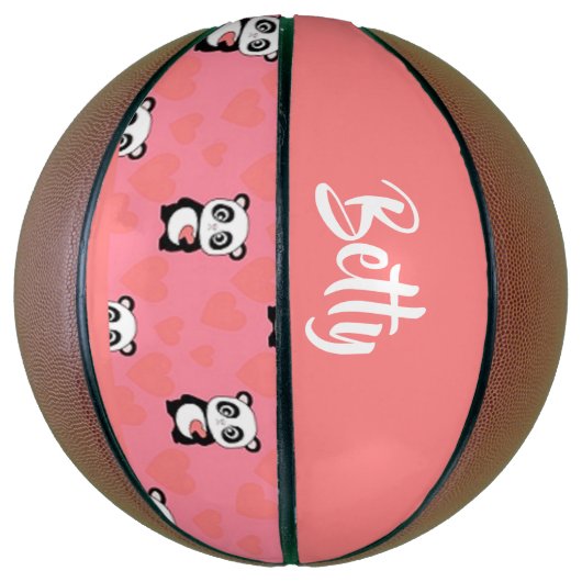 Panda Liebe rosa Muster Basketball (Vertikal)