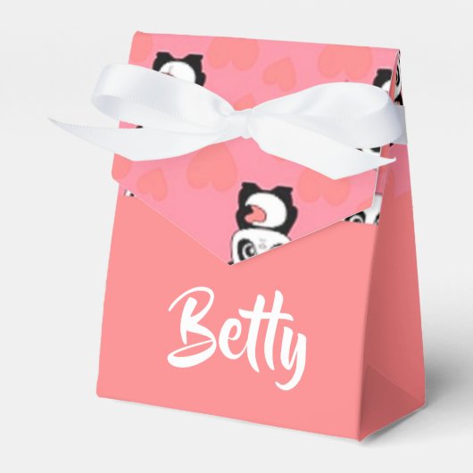 Panda-Liebe-Rosa-Muster Geschenkschachtel (Vorderseite)