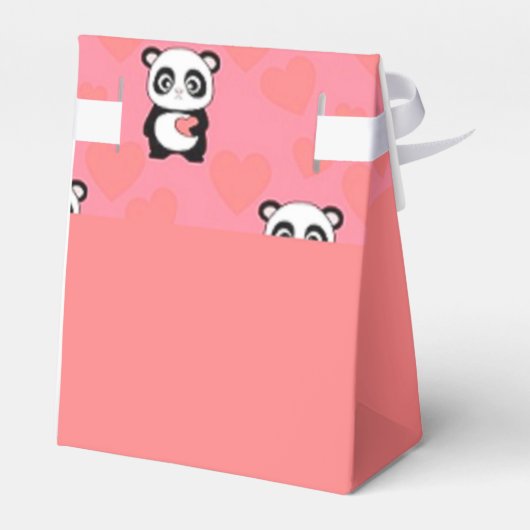 Panda-Liebe-Rosa-Muster Geschenkschachtel (Rückseite)