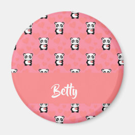 Panda Liebe rosa Muster Magnet