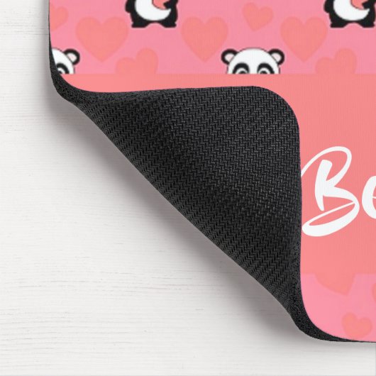 Panda-Liebe-Rosa-Muster Mousepad (Ecke)