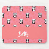 Panda-Liebe-Rosa-Muster Mousepad (Vorne)