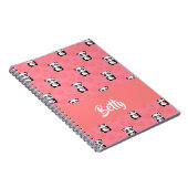 Panda Liebe rosa Muster Notizblock (Rechte Seite)