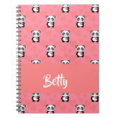 Panda Liebe rosa Muster Notizblock (Vorderseite)