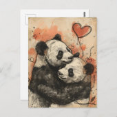 Panda Liebe Valentine Postkarte (Vorne/Hinten)