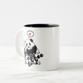 Panda-Liebekaffee Zweifarbige Tasse (Vorderseite Links)