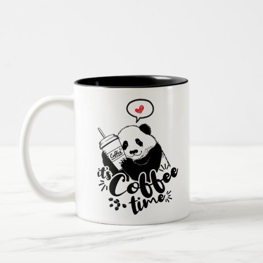 Panda-Liebekaffee Zweifarbige Tasse (Links)