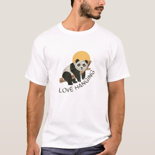 Panda lieben hängen  T-Shirt (Vorderseite)