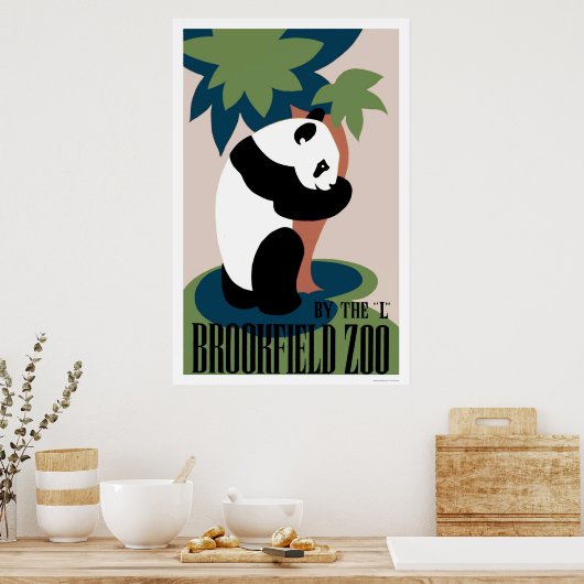 Panda Lieben Tree im Zoo 1938 WPA Poster (Küche)
