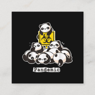 Panda-Liebhaber  Niedliche Panda-Pandemie Quadratische Visitenkarte