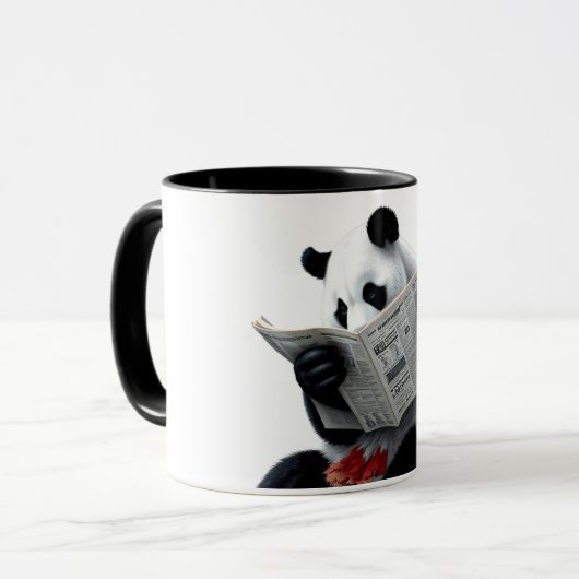 Panda liest Zeitung Tasse (Vorderseite Links)