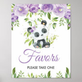 Panda Lila Floral Greenerie Bamboo Favors Signing Poster (Vorne)