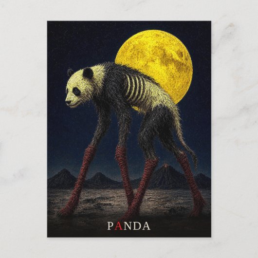 Panda Long Socks gothischer Surrealismus Postkarte (Vorderseite)