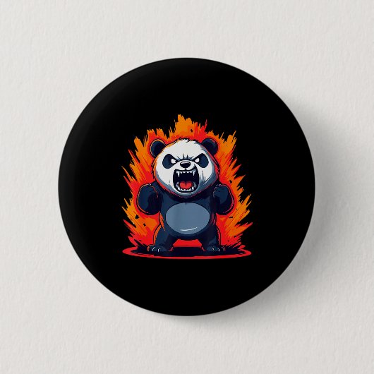 Panda Looking Angry Graphic Funny Panda Kawaii Button (Vorderseite)