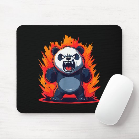 Panda Looking Angry Graphic Funny Panda Kawaii  Mousepad (Mit Mouse)