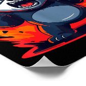 Panda Looking Angry Graphic Funny Panda Kawaii Poster (Ecke)