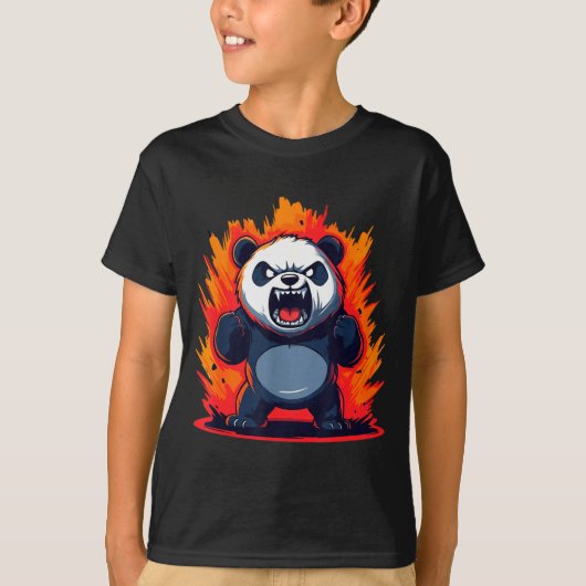 Panda Looking Angry Graphic Funny Panda Kawaii T-Shirt (Vorderseite)
