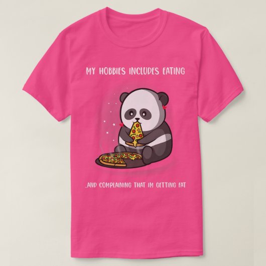 Panda Lover Funny Pizza Eating Panda T-Shirt (Design vorne)