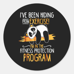 Panda Lover Ich habe mich von Übungen versteckt Runder Aufkleber