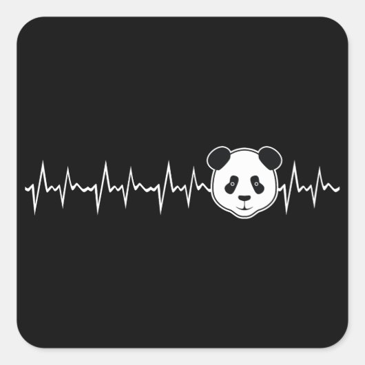 Panda Lover Quadratischer Aufkleber (Vorderseite)