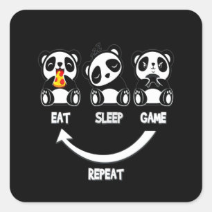 Panda Lover   Ruhe und Liebe Panda Behalten Quadratischer Aufkleber