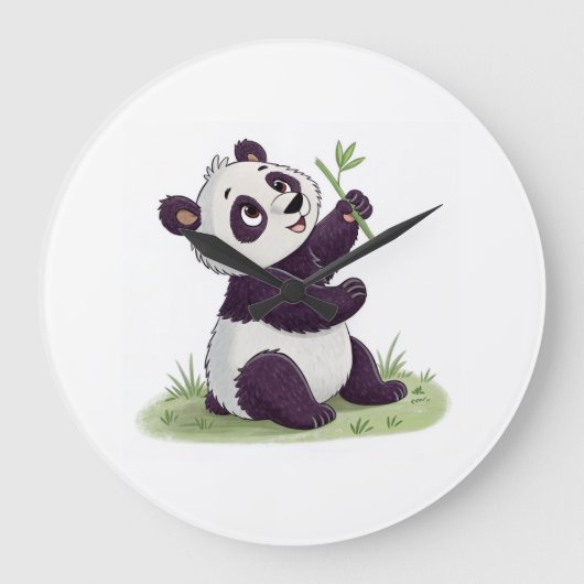 Panda Lover Uhr | Fun Animal Wall Deco (Vorderseite)