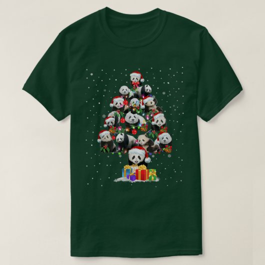Panda Lover Xmas Panda Santa Hat Christmas Tree Li T-Shirt (Design vorne)