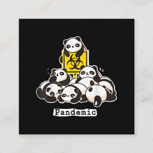 Panda Lovers | Niedliche Panda Funny Pandemic Quadratische Visitenkarte (Vorderseite)