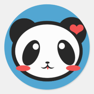 Panda Luv! Runder Aufkleber