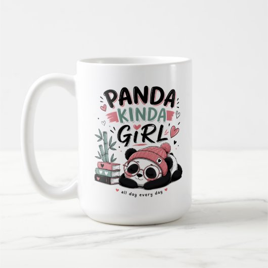 Panda-Mädchen Süßer Panda Kaffeetasse (Links)
