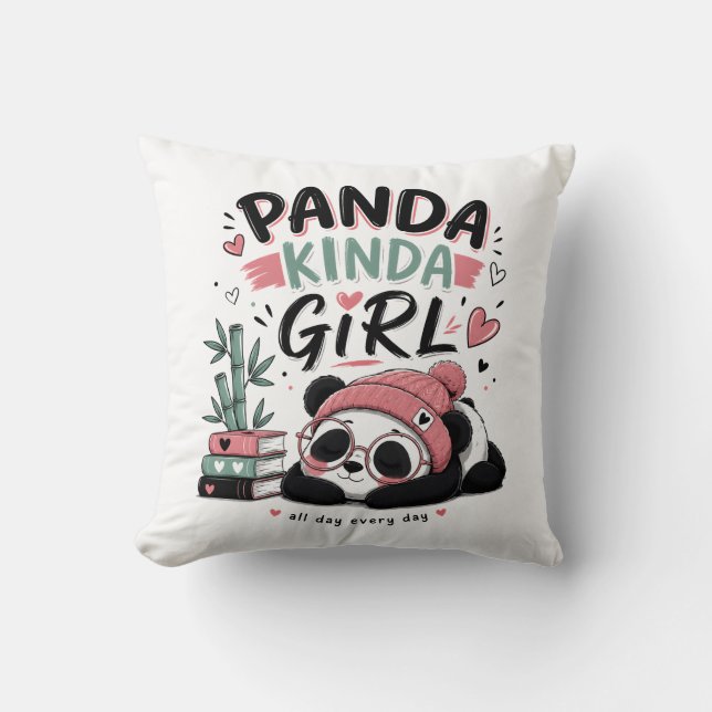 Panda-Mädchen Süßer Panda Kissen (Vorderseite)
