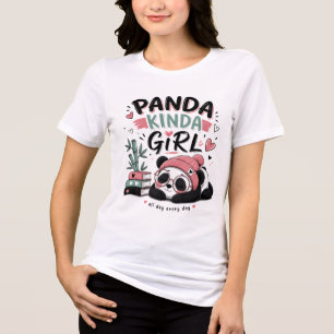Panda-Mädchen Süßer Panda Tri-Blend Shirt